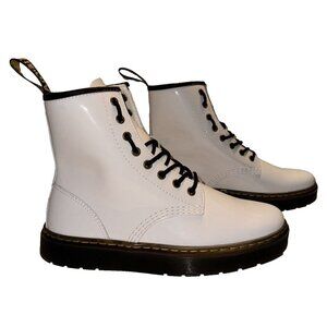 Dr. Martens Women’s Size 10 Zavala T Lamper Combat Boots White Patent Leather